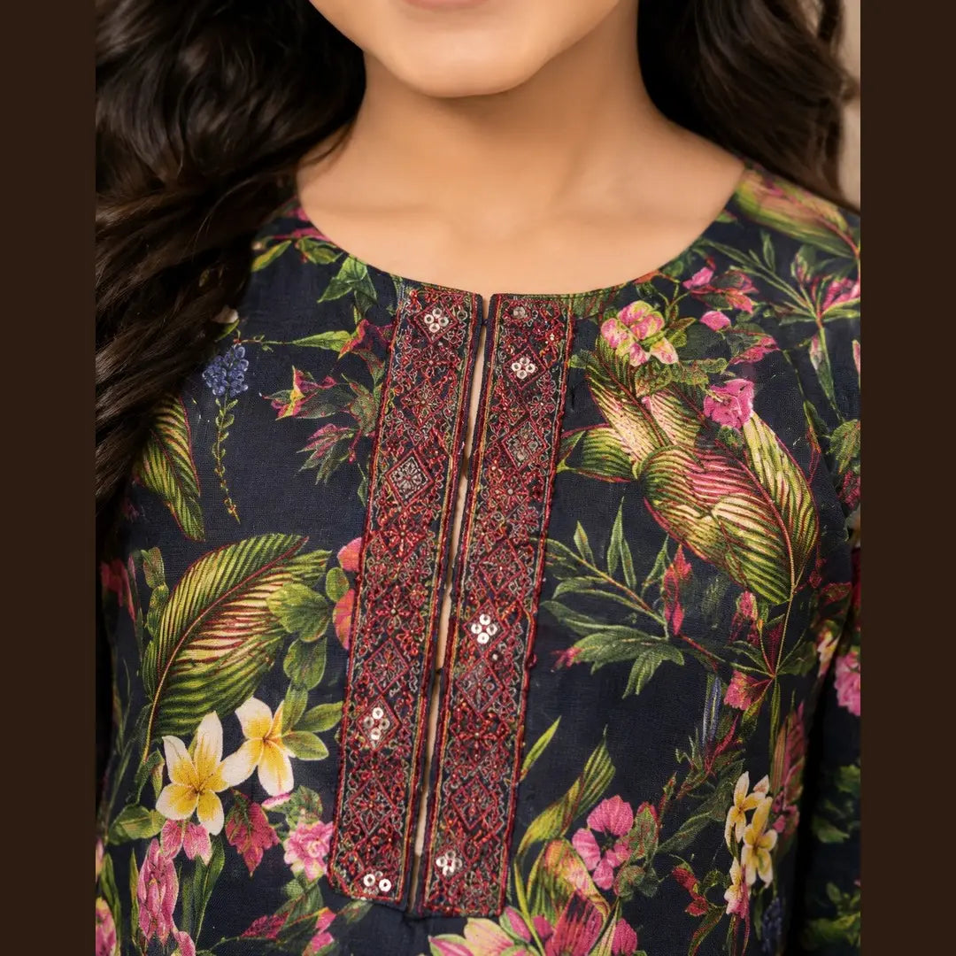 Vibrant Floral Cotton Set for Girls - 2 Pcs
