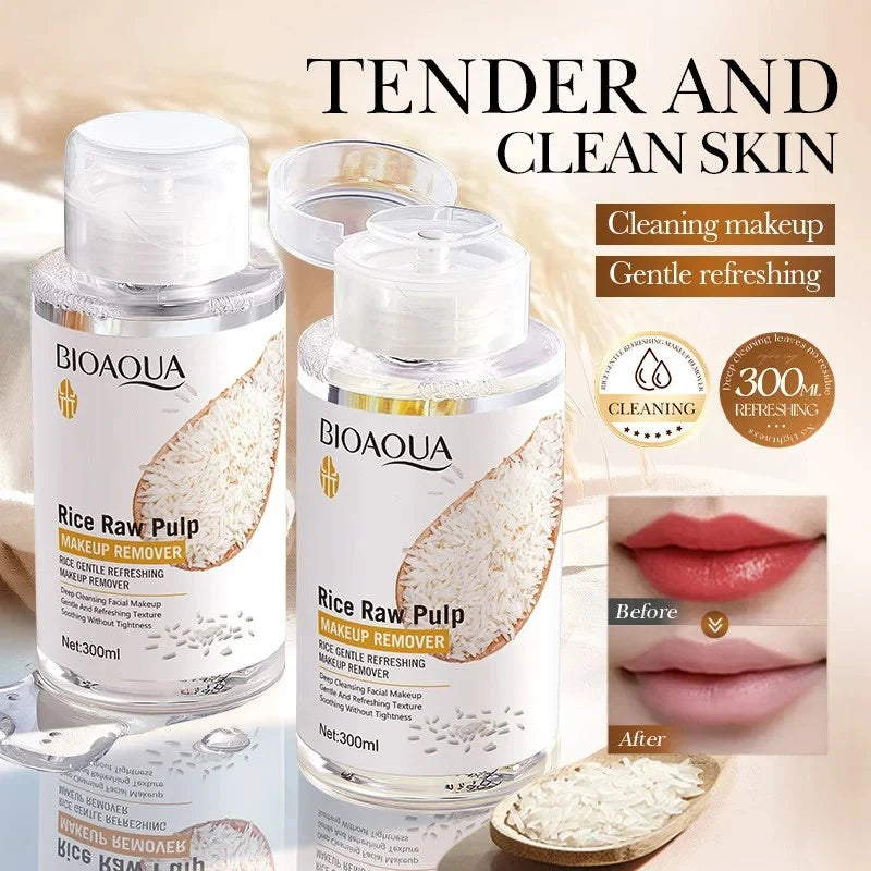 BIOAQUA Rice Raw Pulp Makeup Remover – Rice Gentle Refreshing Makeup Remover (300ml)