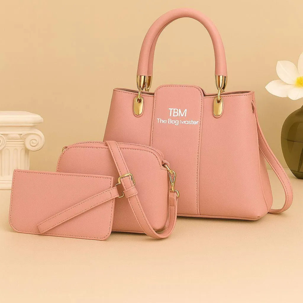 TBM 3-Piece Multicolor Rexine Handbag Set for Women