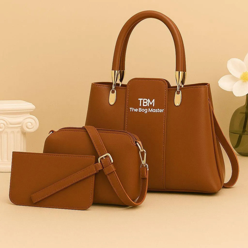 TBM 3-Piece Multicolor Rexine Handbag Set for Women