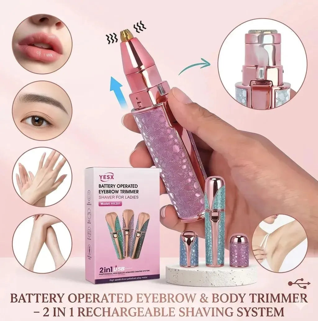 2-in-1 Rechargeable Eyebrow & body Trimmer