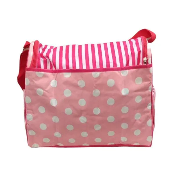 Baby Bag Unisex Large Pink Polka Dot Striped