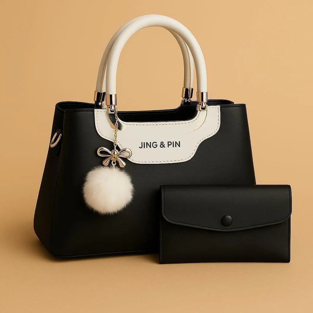 Leather Shoulder Bag with Detachable Strap & Card Holder