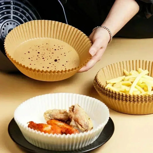 50/100PCS Air Fryer Disposable Paper Square & Round Baking Paper