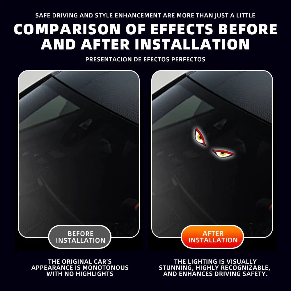 Solar Powered Wireless Demon Eye LED Car Light