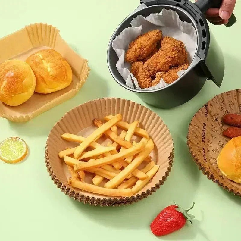 50/100PCS Air Fryer Disposable Paper Square & Round Baking Paper