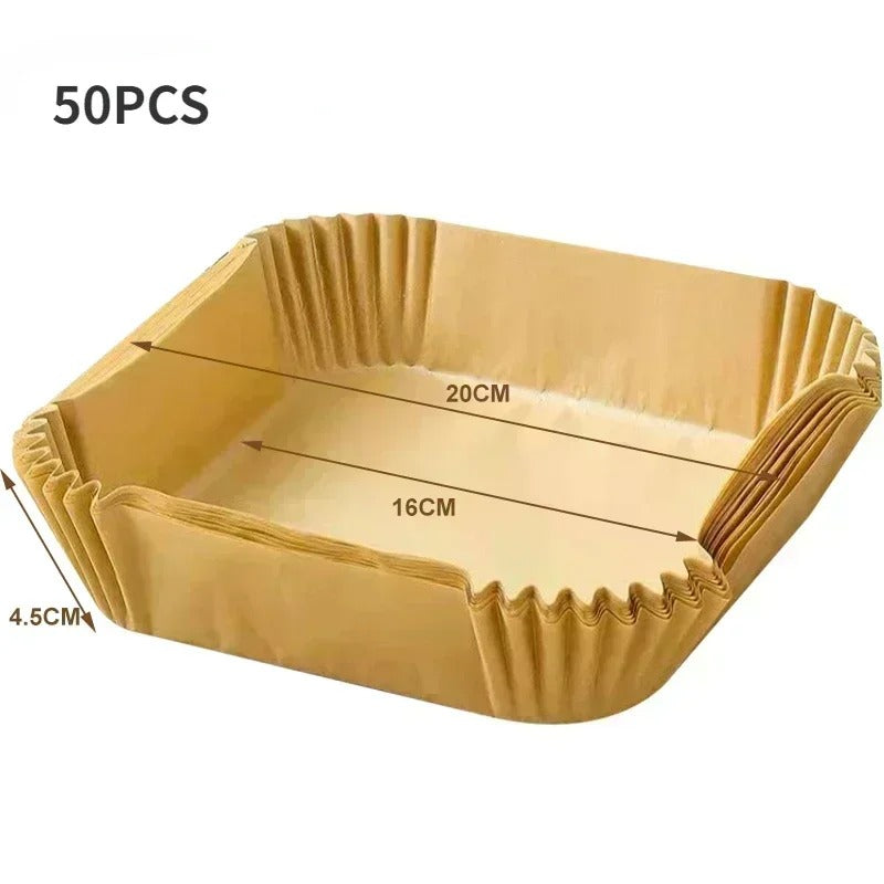 50/100PCS Air Fryer Disposable Paper Square & Round Baking Paper
